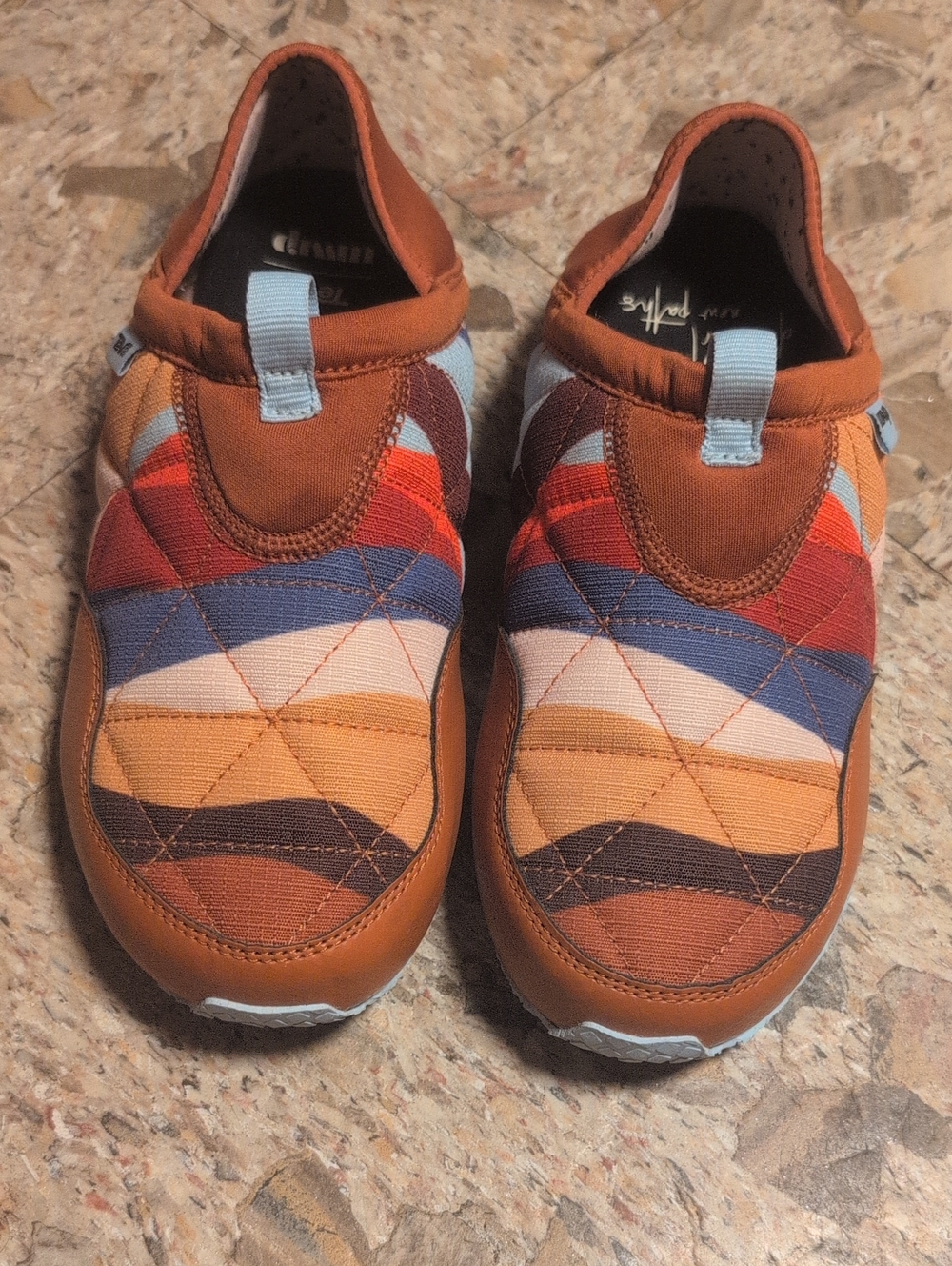 Teva Kids Slip-On Sneakers in Rust Multi-Color Wave